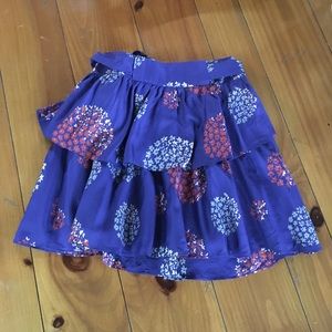 Anthropologie Odille 100% Silk Two-tiered Skirt